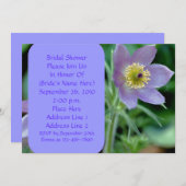 Purple Pasque Fleur Bridal Douche Invitation (Devant / Derrière)