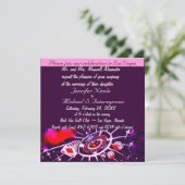 Purple Passion Vegas Thème Faire-part de mariage (Debout devant)