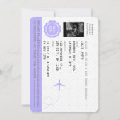 Purple Passport Voyage fille Baby shower Carte du (Dos)