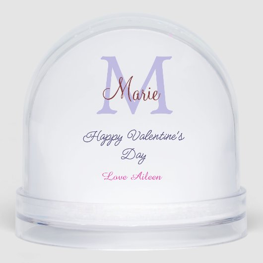 Purple pastel happy Valentine's day pink monogram  (Avant)