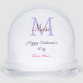 Purple pastel happy Valentine's day pink monogram  (Arrière)