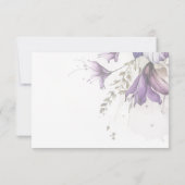 Purple Pastel Moderne Floral Boho Wedding Carte RS (Dos)