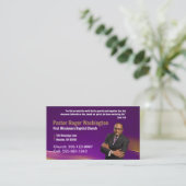 Purple Pastor ou Deacon Photo Church Carte de visi (Debout devant)