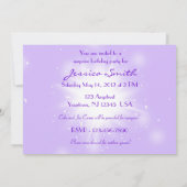 Purple Peach Butterfly Invitation Card (Dos)