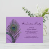 Purple Peacock Graduation Invitation (Debout devant)