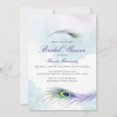 Purple Peacock Invitation à la douche nuptiale (Devant)