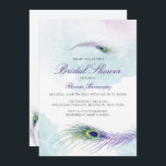 Purple Peacock Invitation à la douche nuptiale<br><div class="desc">Invitations de douche nuptiale Peacock violet. Une invitation à la douche nuptiale simple et amusante créée avec de belles plumes violettes et turquoises paon avec une texture aquarelle. Customisez cette douche nuptiale avec vos informations et tout message personnalisé que vous souhaitez inclure.</div>