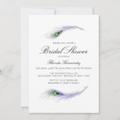 Purple Peacock Invitation à la douche nuptiale (Devant)