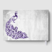 Purple Peacock Leaf Vine Mariage Livre d'or (Verso)