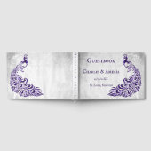 Purple Peacock Leaf Vine Mariage Livre d'or (Complet)