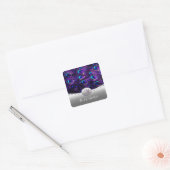 Purple Peacock Wedding Invitation Envelope Seals Vierkante Sticker (Envelop)
