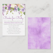 Purple Peonies Livres Pour Invitation Bébé Insérer (Devant / Derrière)