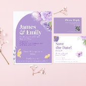 Purple Peonies Mariage Inviter Carte de boîtier