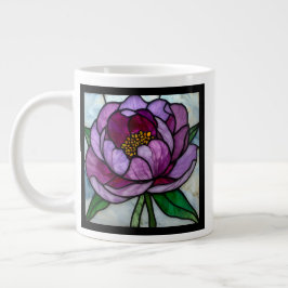 Purple Peony Stained  Extra Grote Beker