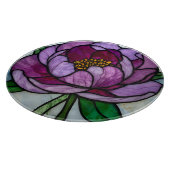 Purple Peony Stained Glass Snijplank (Hoek)