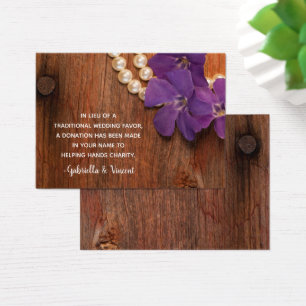 Purple Periwinkle Grange Wood Mariage Charity Favo