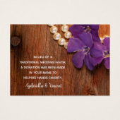 Purple Periwinkle Grange Wood Mariage Charity Favo (Devant)