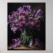 Purple Peruvien Lily Fleurs Art Imprimer Poster (Devant)
