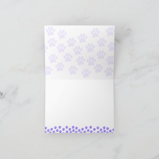 Purple Pet Paw Prints Custom Monogram Cute (Intérieur)