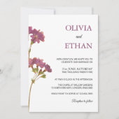 Purple Petunia Floral Wedding Invitation (Devant)