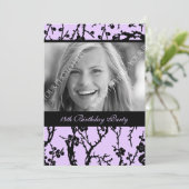 Purple Photo 18th Birthday Party Invitations (Debout devant)