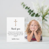 Purple Photo First Holy Communion Carte de remerci (Debout devant)