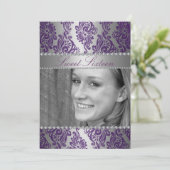 Purple Photo Floral Imprimer Sweet 16 invitation d (Debout devant)