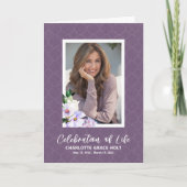 Purple Photo Flowers Memorial Programme (Devant)