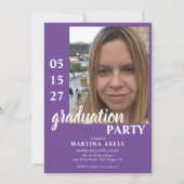 Purple Photo Graduation Party Invitation (Devant)