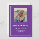 Purple Photo Graduation Party Invitation (Dos)
