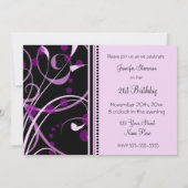 Purple Photo Invitations à la fête d'anniversaire (Dos)