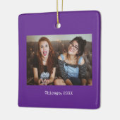 Purple Photo Keepsake Christmas Keramisch Ornament (Links)