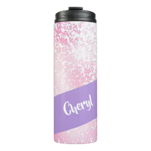 Purple, pink and white schaduwglitter thermosbeker