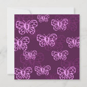 Purple & Pink Butterfly Invitation d'anniversaire (Dos)