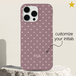 Purple Pink Custom Monogram Micro Polka Dots iPhone 16 Pro Max Hoesje
