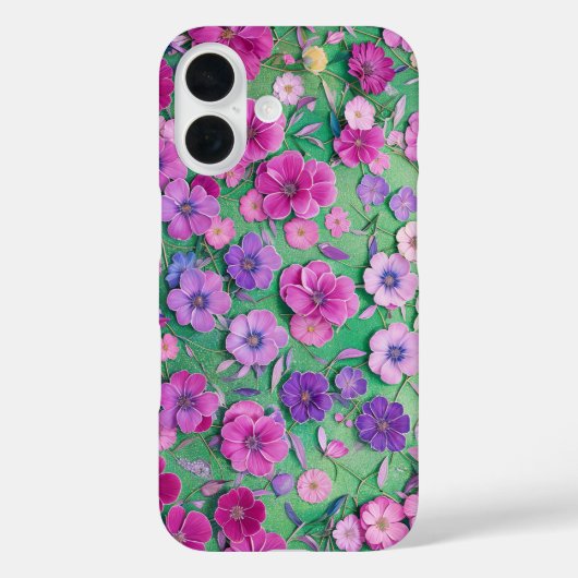 Purple Pink Floral Botanical Garden Phone Case (Achterkant)