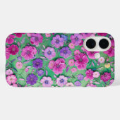 Purple Pink Floral Botanical Garden Phone Case (Achterkant (horizontaal))