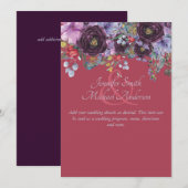 Purple Pink Floral Programme Menu Détails Modèle (Devant / Derrière)