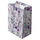 Purple, Pink, Lavender Floral Medium Cadeauzakje (Achterkant Gekanteld)