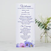 Purple Pink Lilac Pansy Floral Rustic Wedding Programma (Staand voorkant)