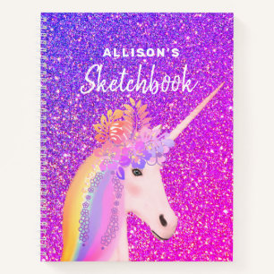 Purple Pink Parties scintillant Unicorn Carnet De