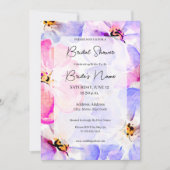 Purple Pink Peony Invitation à la douche nuptiale (Devant)