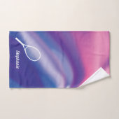 Purple Pink Sport Nom Monogramme Tennis (Serviette à main)
