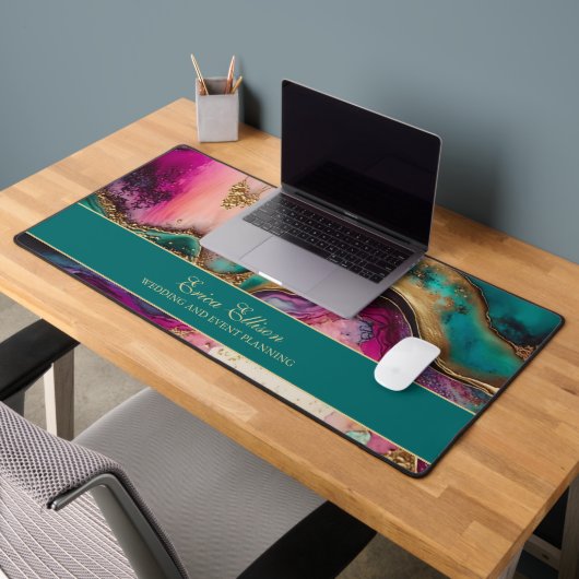 Purple Pink Turquoise Gold Bureau Nom commercial T (Bureau 2)