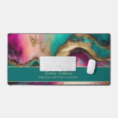 Purple Pink Turquoise Gold Bureau Nom commercial T (Clavier et souris)