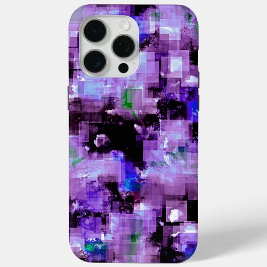 Purple Pixelated iPhone 15 Pro Max Coque (Verso)