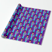 Purple Pixie – Funk Legend Pattern Wrapping Paper Cadeaupapier (Uitgerold)