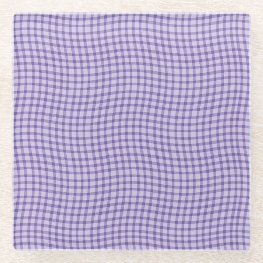 Purple Plaid Checker Seamless Pattern Glazen Onderzetter (Voorkant)