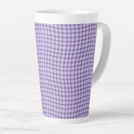 Purple Plaid Checker Seamless Pattern Latte Mok