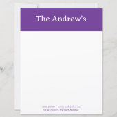 Purple Plain Simple Stationary Paper (Voorkant)